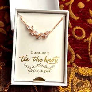 Brand new in box..”I couldn’t tie the knot without you” rose gold bracelet